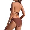 imagebeautyin Womens Bikini Swimsuit Triangle String Halter Two Piece Bathing SuitsBrown