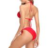 imagebeautyin Womens Bikini Swimsuit Triangle String Halter Two Piece Bathing SuitsRed