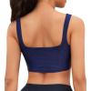 imagebeautyin Womens Bikini Top Square Neck Swim Top Quick Dry UPF 50 Padded Bathing SuitBlue