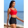 imagebeautyin Womens Bikini Top Square Neck Swim Top Quick Dry UPF 50 Padded Bathing SuitRed