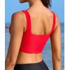 imagebeautyin Womens Bikini Top Square Neck Swim Top Quick Dry UPF 50 Padded Bathing SuitRed