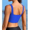 imagebeautyin Womens Bikini Top Square Neck Swim Top Quick Dry UPF 50 Padded Bathing SuitSolid Blue