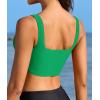imagebeautyin Womens Bikini Top Square Neck Swim Top Quick Dry UPF 50 Padded Bathing SuitSolid Green