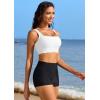 imagebeautyin Womens Bikini Top Square Neck Swim Top Quick Dry UPF 50 Padded Bathing SuitSolid White