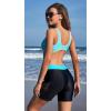 imagebeautyin Womens Boardshort Swim Bottom High Waisted Tankini Swimwear ShortsBlackAqua