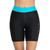 imagebeautyin Womens Boardshort Swim Bottom High Waisted Tankini Swimwear ShortsBlackAqua