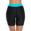 imagebeautyin Womens Boardshort Swim Bottom High Waisted Tankini Swimwear ShortsBlackAqua