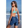 imagebeautyin Womens Boardshort Swim Bottom High Waisted Tankini Swimwear ShortsBlue Lace