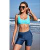 imagebeautyin Womens Boardshort Swim Bottom High Waisted Tankini Swimwear ShortsBlue Lace
