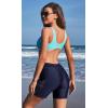 imagebeautyin Womens Boardshort Swim Bottom High Waisted Tankini Swimwear ShortsNavy Blue
