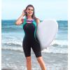 imagebeautyin Womens Boyleg One Piece Swimsuit Racerback Athletic Bathing SuitAquaBlack