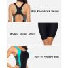 imagebeautyin Womens Boyleg One Piece Swimsuit Racerback Athletic Bathing SuitAquaBlack