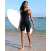 imagebeautyin Womens Boyleg One Piece Swimsuit Racerback Athletic Bathing SuitBlack