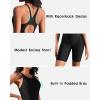 imagebeautyin Womens Boyleg One Piece Swimsuit Racerback Athletic Bathing SuitBlack