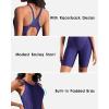 imagebeautyin Womens Boyleg One Piece Swimsuit Racerback Athletic Bathing SuitNavy