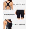 imagebeautyin Womens Boyleg One Piece Swimsuit Racerback Athletic Bathing SuitWhite Print