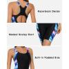 imagebeautyin Womens Boyleg Unitard Swimsuits Racerback Athletic One Piece Bathing Suits Knee Length BodysuitsBlackTiedye
