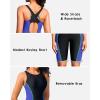 imagebeautyin Womens Boyleg Unitard Swimsuits Racerback Athletic One Piece Bathing Suits Knee Length BodysuitsBlue