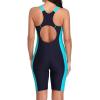 imagebeautyin Womens Boyleg Unitard Swimsuits Racerback Athletic One Piece Bathing Suits Knee Length BodysuitsBlueNavy