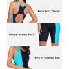 imagebeautyin Womens Boyleg Unitard Swimsuits Racerback Athletic One Piece Bathing Suits Knee Length BodysuitsBlueNavy