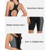 imagebeautyin Womens Boyleg Unitard Swimsuits Racerback Athletic One Piece Bathing Suits Knee Length BodysuitsGrayBlack