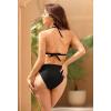 imagebeautyin Womens Crochet Lace Bikini Two Piece Triangle Swimsuit Bathing SuitsLace Black