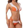 imagebeautyin Womens Crochet Lace Bikini Two Piece Triangle Swimsuit Bathing SuitsOrangeNew