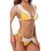 imagebeautyin Womens Crochet Lace Bikini Two Piece Triangle Swimsuit Bathing SuitsYellowNew