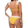 imagebeautyin Womens Crochet Lace Bikini Two Piece Triangle Swimsuit Bathing SuitsYellowNew