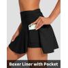 imagebeautyin Womens High Waisted Ruched Swim Skirt Split Tummy Control Tankini Swimsuit Bathing Suit Bottoms with PocketBlack