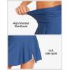 imagebeautyin Womens High Waisted Ruched Swim Skirt Split Tummy Control Tankini Swimsuit Bathing Suit Bottoms with PocketBlue