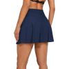 imagebeautyin Womens High Waisted Ruched Swim Skirt Split Tummy Control Tankini Swimsuit Bathing Suit Bottoms with PocketNavy Blue