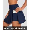 imagebeautyin Womens High Waisted Ruched Swim Skirt Split Tummy Control Tankini Swimsuit Bathing Suit Bottoms with PocketNavy Blue