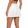 imagebeautyin Womens High Waisted Ruched Swim Skirt Split Tummy Control Tankini Swimsuit Bathing Suit Bottoms with PocketWhite