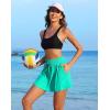 imagebeautyin Womens High Waisted Swim Skirt with Zipper Pockets Tummy Control Bathing Suit Swim BottomsAqua