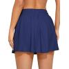 imagebeautyin Womens High Waisted Swim Skirt with Zipper Pockets Tummy Control Bathing Suit Swim BottomsNavy
