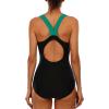 imagebeautyin Womens One Piece Athletic Racerback Swimsuit Slimming Bathing SuitBlack Green