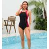 imagebeautyin Womens One Piece Athletic Racerback Swimsuit Slimming Bathing SuitBlack and Red