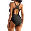 imagebeautyin Womens One Piece Athletic Racerback Swimsuit Slimming Bathing SuitBlackYellowNew