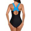 imagebeautyin Womens One Piece Athletic Racerback Swimsuit Slimming Bathing SuitBlueBlack