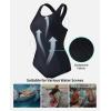 imagebeautyin Womens One Piece Athletic Racerback Swimsuit Slimming Bathing SuitSolid Black