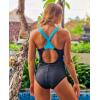 imagebeautyin Womens One Piece Sport Swimsuit Water Aerobic Bathing Suit Lap SwimwearBlack Blue  Pink
