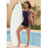 imagebeautyin Womens One Piece Swimsuits Boyleg Athletic Swimwear Conservative Training Bathing SuitsBlackRed