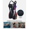 imagebeautyin Womens One Piece Swimsuits Boyleg Athletic Swimwear Conservative Training Bathing SuitsBlackRed