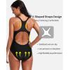 imagebeautyin Womens Pro One Piece Swimsuit Women Athletic Swimming Bathing SuitBlackLogo