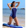 imagebeautyin Womens Pro One Piece Swimsuit Women Athletic Swimming Bathing SuitBlueNavy
