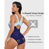 imagebeautyin Womens Pro One Piece Swimsuit Women Athletic Swimming Bathing SuitBlueNavy
