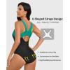imagebeautyin Womens Pro One Piece Swimsuit Women Athletic Swimming Bathing SuitGreenBlack