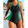 imagebeautyin Womens Pro One Piece Swimsuit Women Athletic Swimming Bathing SuitMint GreenBlack