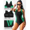 imagebeautyin Womens Pro One Piece Swimsuit Women Athletic Swimming Bathing SuitMint GreenBlack